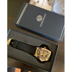New Skeleton Watches for Men, Automatic Mechanical Watch with Triangle Dial